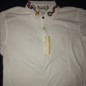 White Collared Gucci Shirt